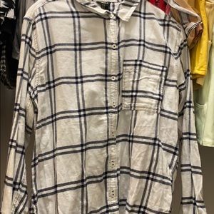 blue and white flannel